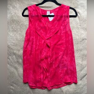 Vila red/pink flowy sheer sleeveless blouse